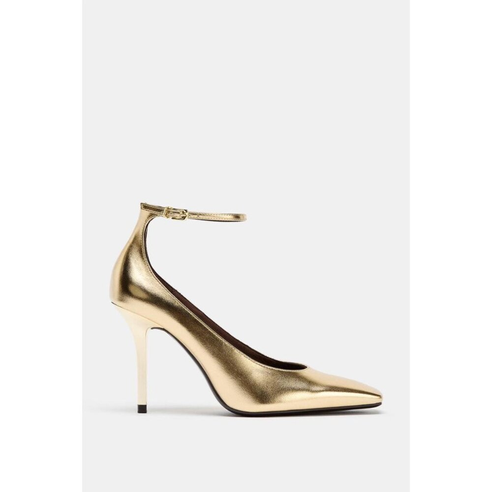 ZARA METALLIC EFFECT HIGH-HEEL SHOES